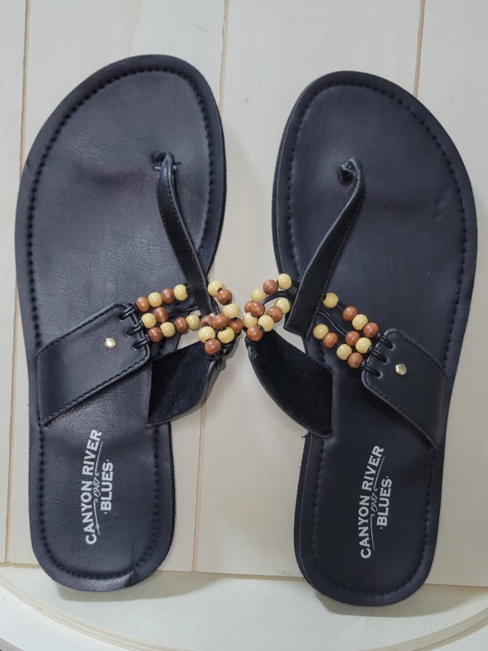 Canyon River Blues Black Thong Sandals [Item #SST08]